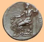 a divine coin with asklepios
