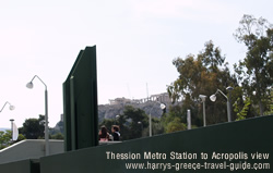 The acropolis distance increases 

at the Thession station over monastiraki