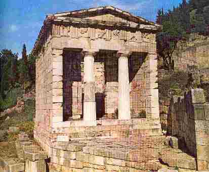 treasury of the athenians ancient delphi greece