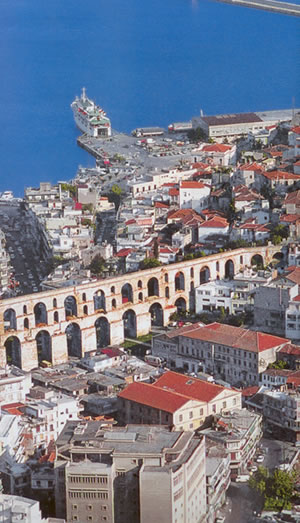 the aqueduct is prominent but built by a Turk