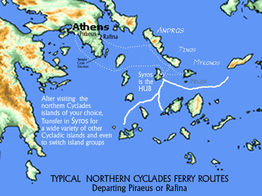 northeren cyclades route map