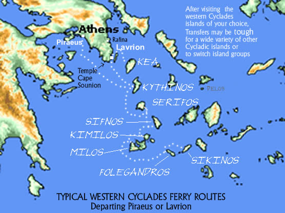 western cyclades route map