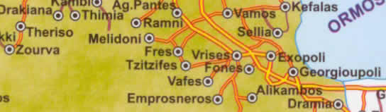 map Vrysses and Theriso gorge