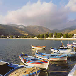 fishing boats on amorgos greek island