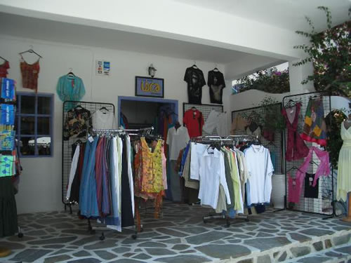 clothes display   on main street to kastro