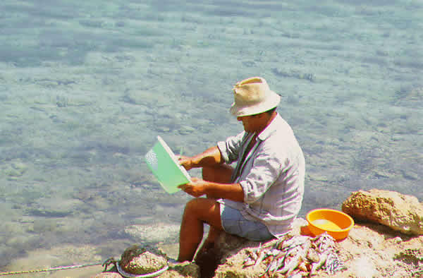 man fishing
