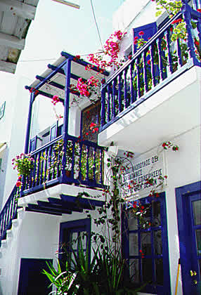 a colorful balcony