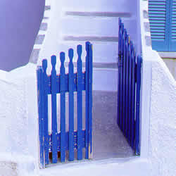 a nice blue gate