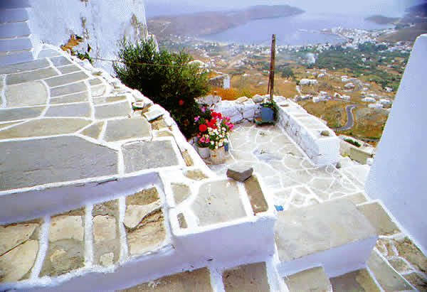 steps out side a hill side dwelling