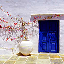 blue door