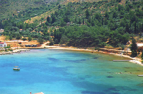 a beach with azure waters