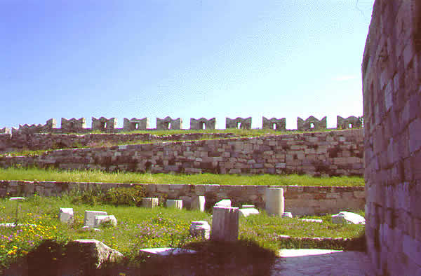 knights castle walls ancient ruins foreground