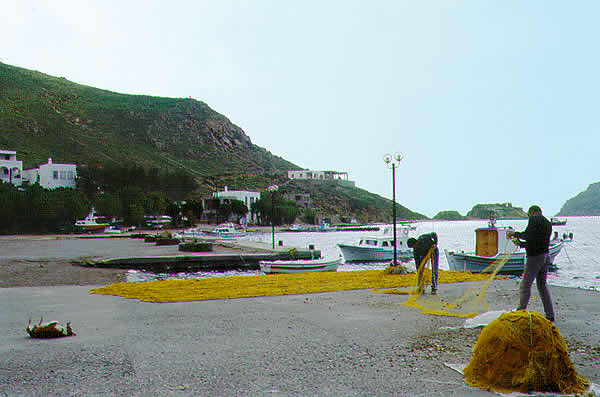 the harbor with fishermen