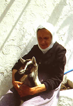 an old lady with kid