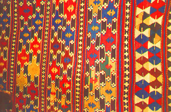 folk museum display of fabric
