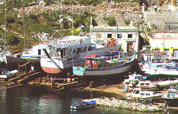 dockyard with dry dock boats
