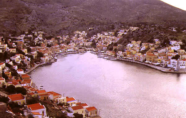 sky view of port and town