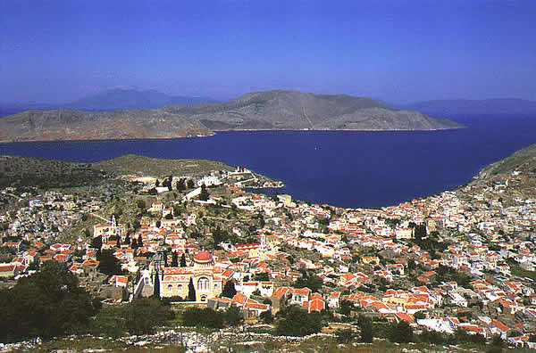 sky view of port and town