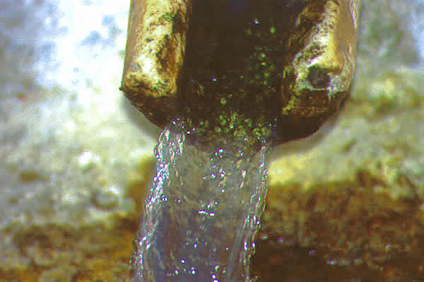 public water supply in town spout