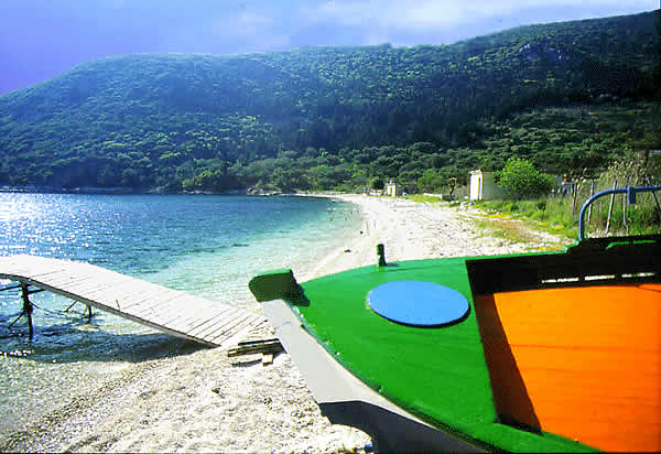 beach with ramp and boat