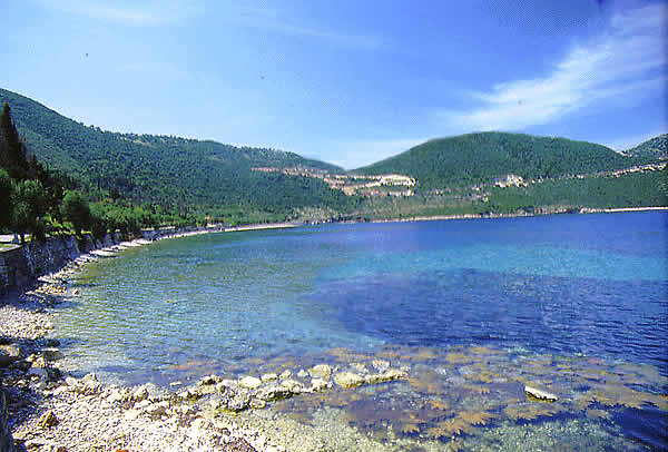a rocky bay on the island