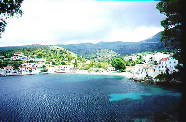 small port with beach wide view