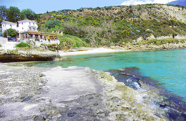 shore with houses and beach