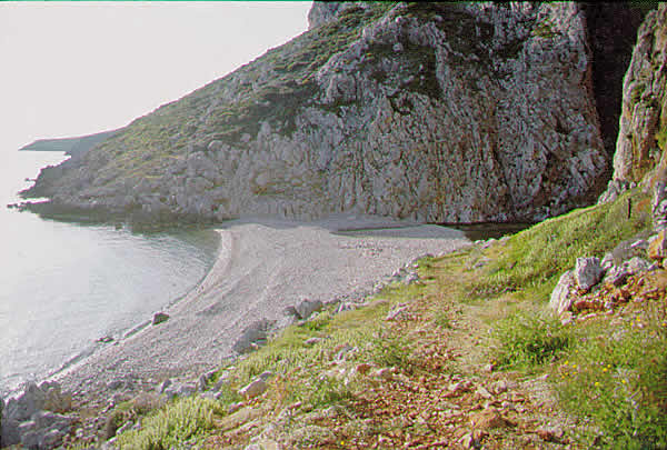 pebbly beach secluded