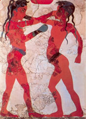 cycladic wall mural santorini in athens though